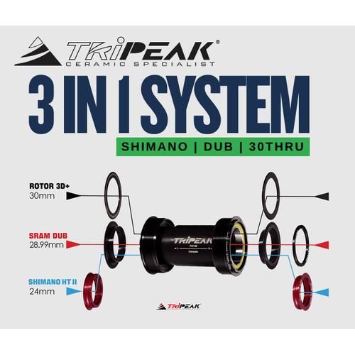 3-in-1 Bottom Bracket System 24/29/30mm