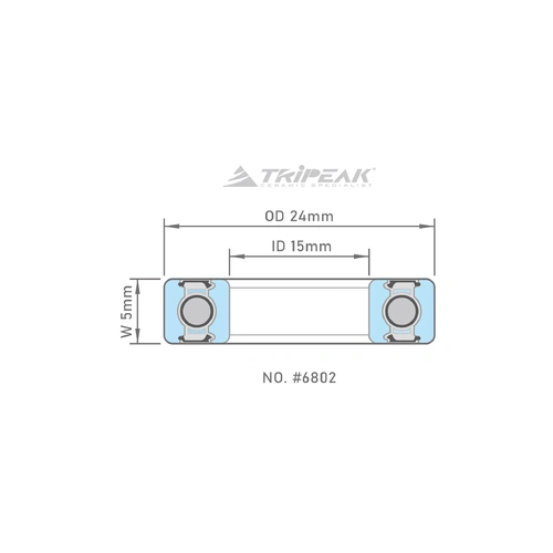 Tripeak G5 BO Ceramic Bearing #6802 15x24x5mm