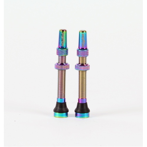 Piston Tubeless Valve Alloy ( 54mm) Oil Slick PAIR